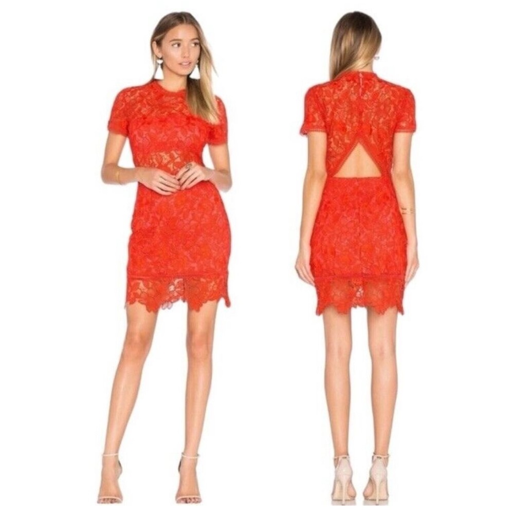 Lovers + Friends Red Lace Mini Dress